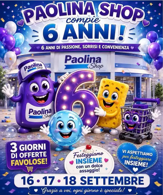 Volantino Paolina Shop | 3 giorni di offerte favolose! | 2026-09-16T00:00:00.000Z - 2026-09-18T00:00:00.000Z