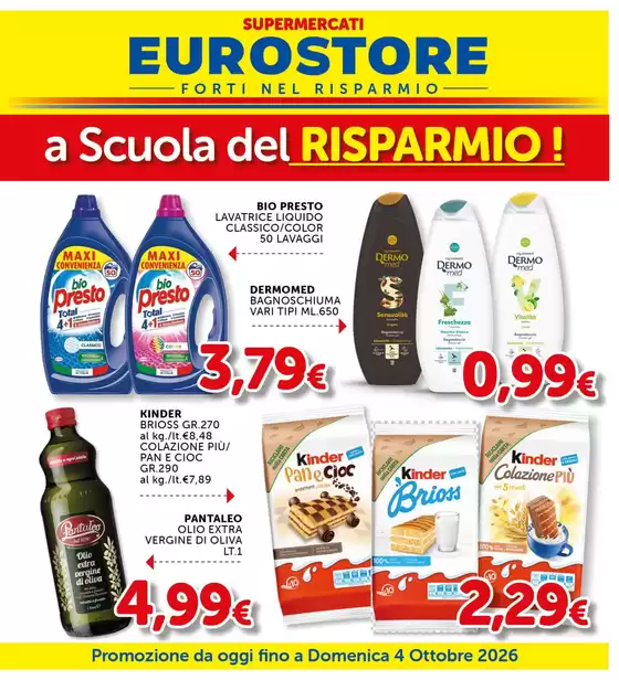 Volantino Supermercati Eurostore | A scuola del risparmio! | 2026-09-16T00:00:00.000Z - 2026-10-04T00:00:00.000Z