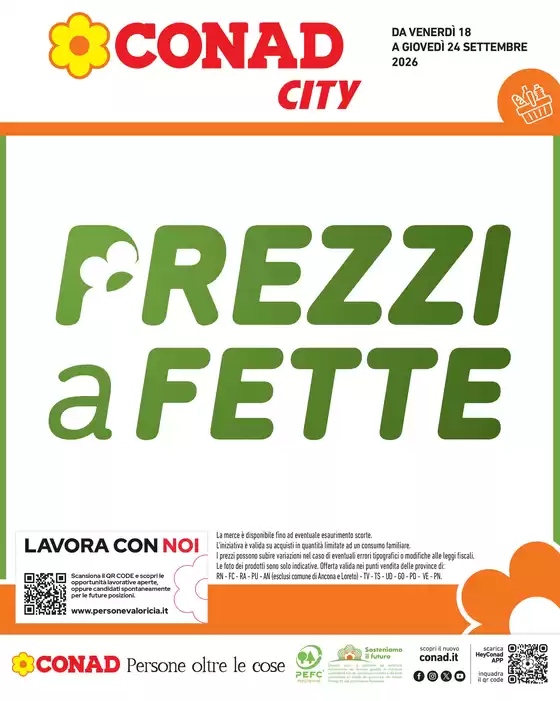 Volantino Conad City a Cassolnovo | Prezzi a fette | 2026-09-18T00:00:00.000Z - 2026-09-24T00:00:00.000Z