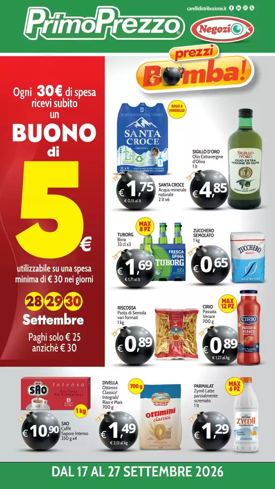 Volantino PrimoPrezzo a Vaiano | Prezzi bomba | 2026-09-17T00:00:00.000Z - 2026-09-27T00:00:00.000Z