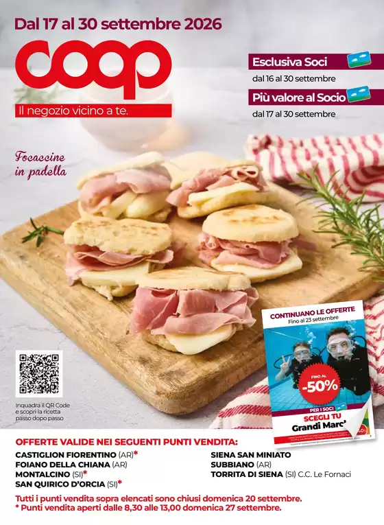 Volantino Coop a Montevarchi | Dal 17 al 30 settembre 2026 | 2026-09-17T00:00:00.000Z - 2026-09-30T00:00:00.000Z