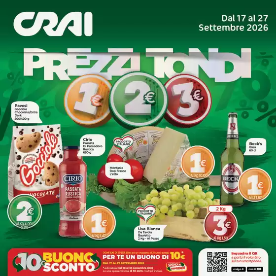 Volantino Crai a Miane | Prezzi tondi | 2026-09-17T00:00:00.000Z - 2026-09-27T00:00:00.000Z