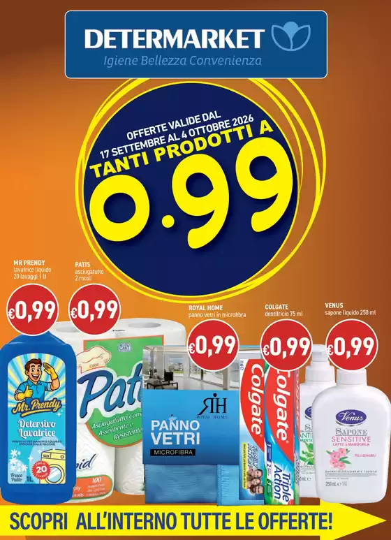Volantino Determarket a Sorrento | Tanti prodotti a 0.99€ | 2026-09-17T00:00:00.000Z - 2026-10-04T00:00:00.000Z