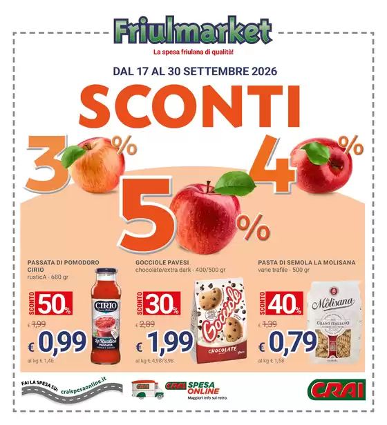 Volantino Friulmarket | Sconti 30% 40% 50% | 2026-09-17T00:00:00.000Z - 2026-09-30T00:00:00.000Z