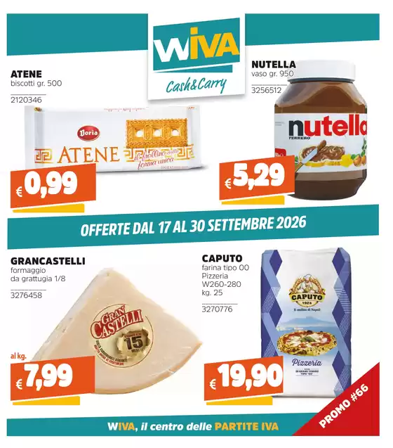 Volantino Wiva Cash&Carry a Triggiano | Offerte dal 17 al 30 Settembre 2026 | 2026-09-17T00:00:00.000Z - 2026-09-30T00:00:00.000Z
