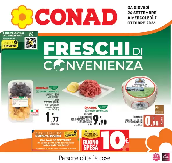 Volantino Conad a Povegliano Veronese | Freschi di convenienza | 2026-09-24T00:00:00.000Z - 2026-10-07T00:00:00.000Z