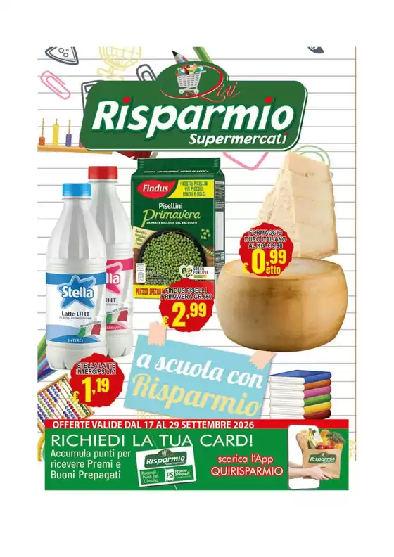 Volantino Mio Mercato a Triggiano | A scuola con Risparmio | 2026-09-17T00:00:00.000Z - 2026-09-29T00:00:00.000Z