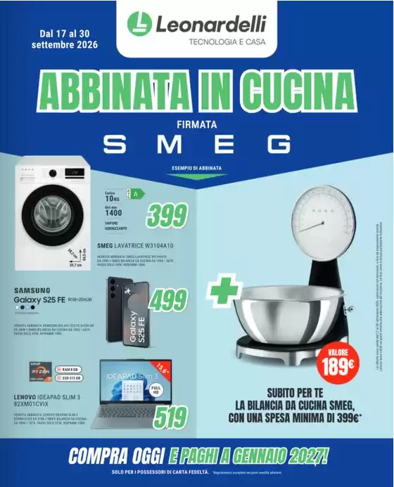 Volantino Leonardelli a Castelfidardo | ABBINATA IN CUCINA | 2026-09-17T00:00:00.000Z - 2026-09-30T00:00:00.000Z