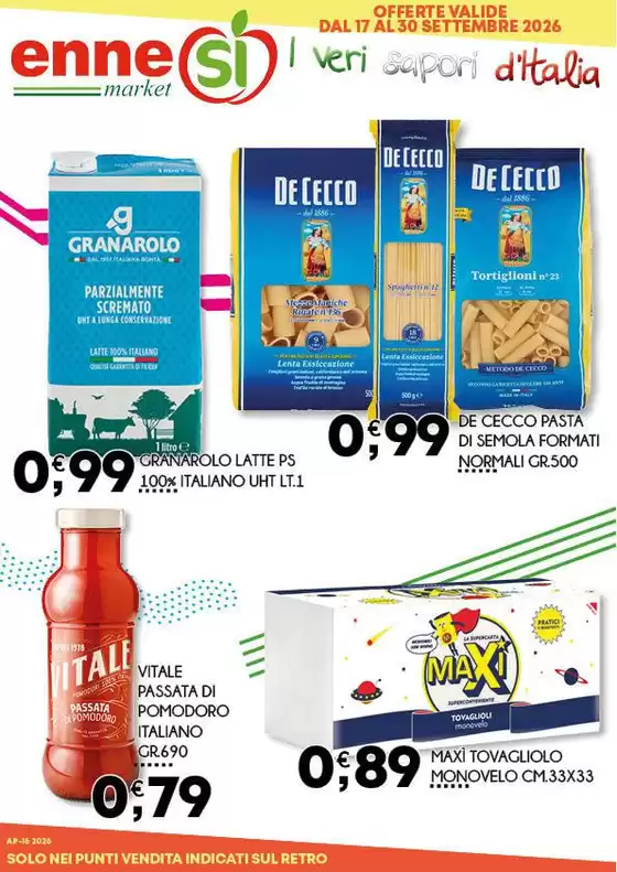 Volantino Ennesi Supermercati | I veri sapori d'Italia | 2026-09-17T00:00:00.000Z - 2026-09-30T00:00:00.000Z