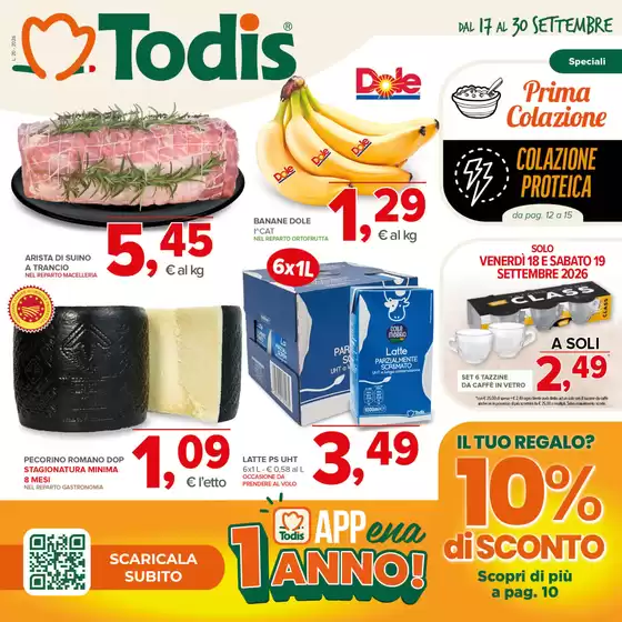 Volantino Todis a | Prima Colazione | 2026-09-17T00:00:00.000Z - 2026-09-30T00:00:00.000Z