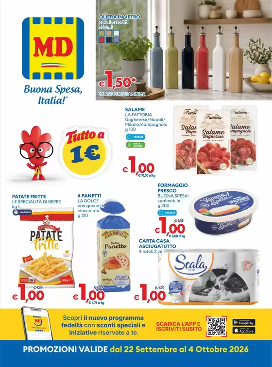 Volantino MD | Tutto a 1 euro | 2026-09-22T00:00:00.000Z - 2026-10-04T00:00:00.000Z