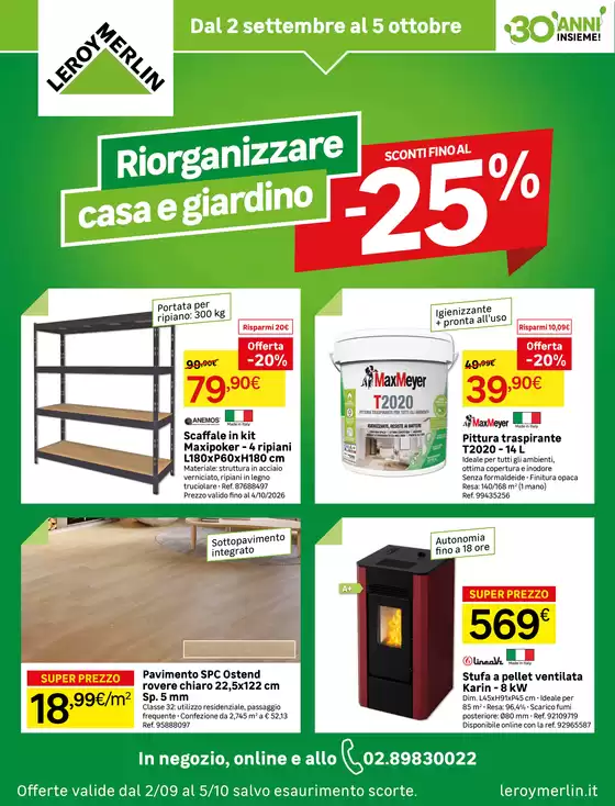 Volantino Leroy Merlin a Piacenza | Riorganizzare casa e giardino da Leroy Merlin! | 2026-09-02T00:00:00.000Z - 2026-10-05T00:00:00.000Z