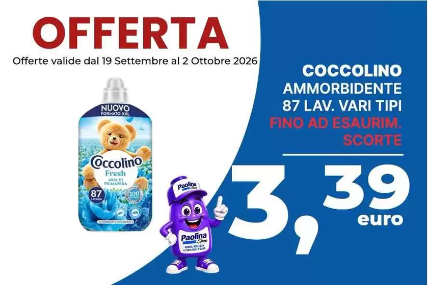 Volantino Paolina Shop | Offerta | 2026-09-19T00:00:00.000Z - 2026-10-02T00:00:00.000Z