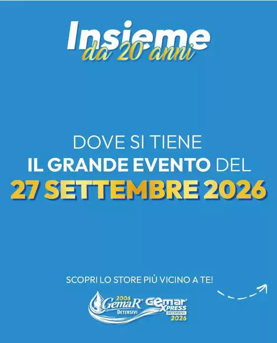 Volantino Gemar Detersivi | Il grande evento del 27 settembre 2026 | 2026-09-27T00:00:00.000Z - 2026-09-27T00:00:00.000Z