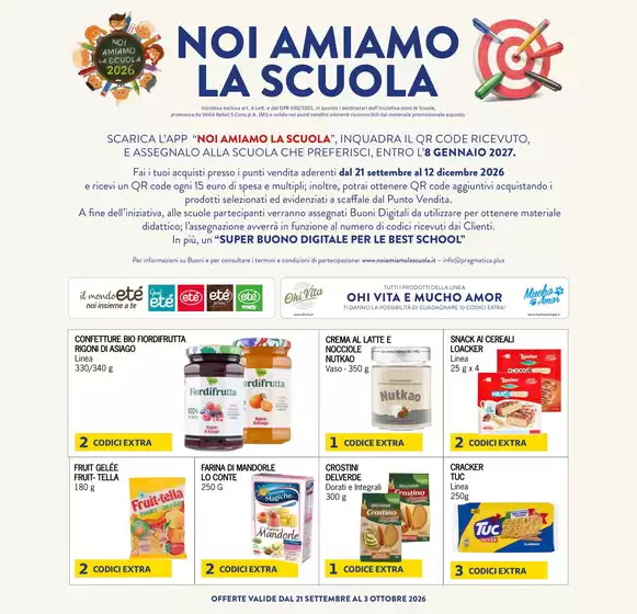Volantino Etè | Noi amiamo la scuola 2026 | 2026-09-21T00:00:00.000Z - 2026-10-03T00:00:00.000Z