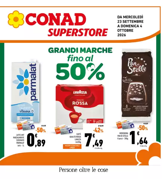 Volantino Conad Superstore a Cossato | Grandi Marche fino al 50% | 2026-09-23T00:00:00.000Z - 2026-10-04T00:00:00.000Z
