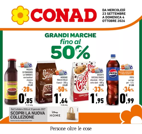 Volantino Conad a San Nicola la Strada | Grandi Marche fino al 50% | 2026-09-23T00:00:00.000Z - 2026-10-04T00:00:00.000Z