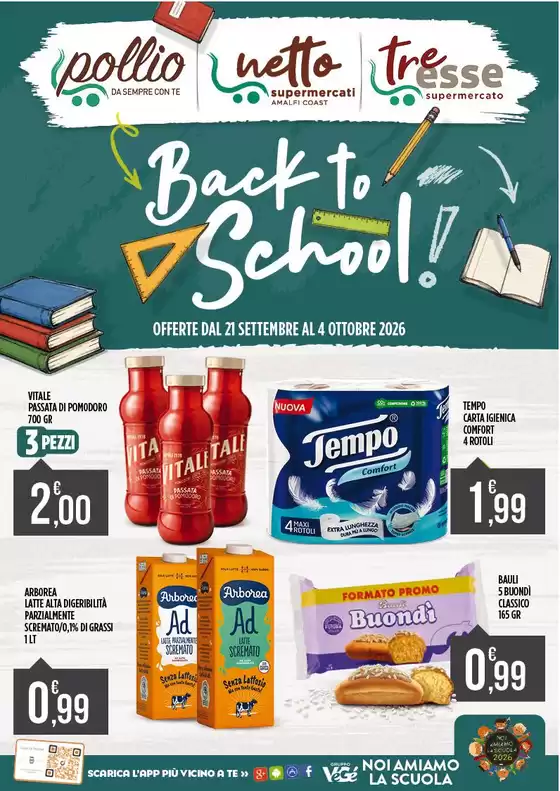Volantino Supermercato Pollio a Nola | Back to school | 2026-09-21T00:00:00.000Z - 2026-10-04T00:00:00.000Z
