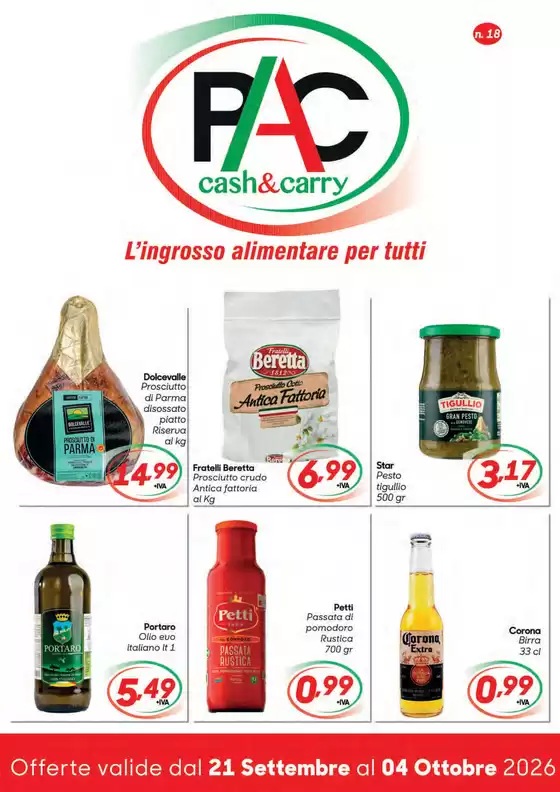 Volantino Pac Cash&Carry a Nola | L'ingrosso alimentare per tutti | 2026-09-21T00:00:00.000Z - 2026-10-04T00:00:00.000Z