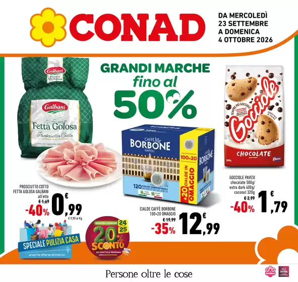 Volantino Conad a Cossato | Grandi Marche fini al 50% | 2026-09-24T00:00:00.000Z - 2026-10-04T00:00:00.000Z