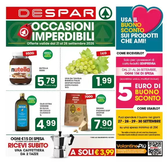 Volantino Despar a Trecenta | Occasioni imperdibili | 2026-09-21T00:00:00.000Z - 2026-09-30T00:00:00.000Z