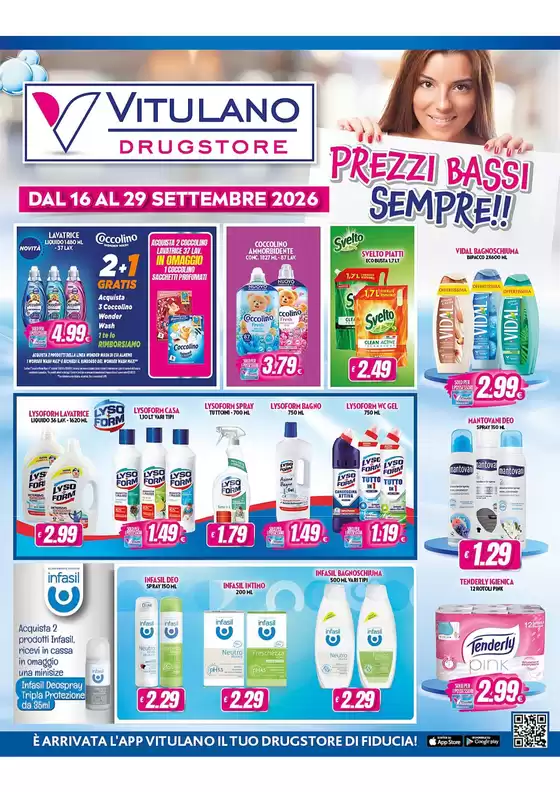 Volantino Vitulano Drugstore | Prezzi bassi sempre!! | 2026-09-21T00:00:00.000Z - 2026-09-29T00:00:00.000Z