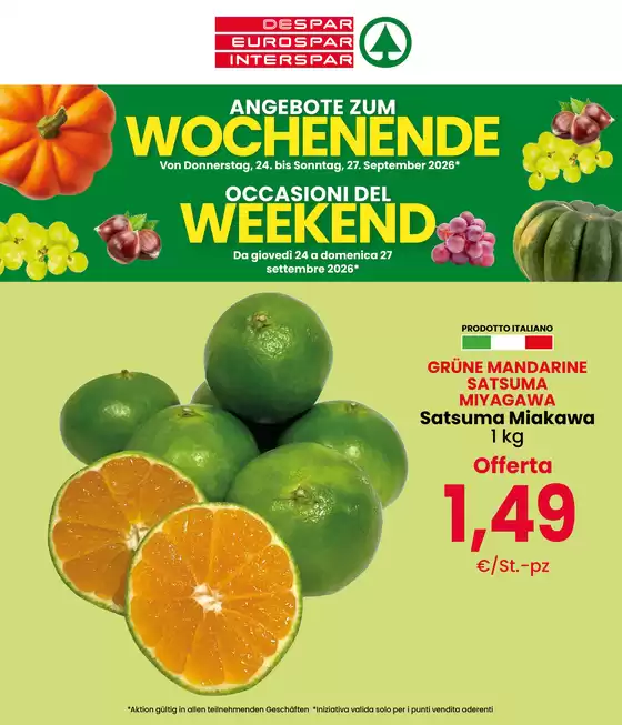 Volantino Interspar | Occasioni del weekend | 2026-09-24T00:00:00.000Z - 2026-09-27T00:00:00.000Z