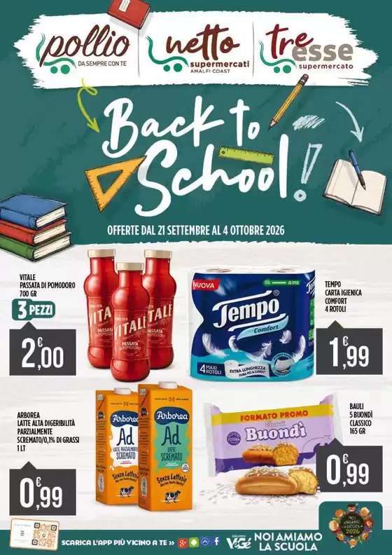 Volantino Netto Supermercati a Pozzuoli | Back to school! | 2026-09-21T00:00:00.000Z - 2026-10-04T00:00:00.000Z
