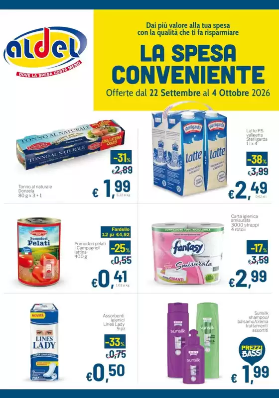 Volantino Aldel Discount | La spesa conveniente | 2026-09-22T00:00:00.000Z - 2026-10-04T00:00:00.000Z