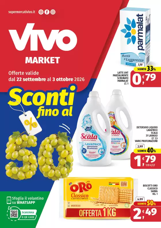 Volantino Vivo Market | Sconti fino al 50% | 2026-09-22T00:00:00.000Z - 2026-10-03T00:00:00.000Z