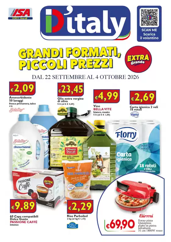 Volantino D'Italy | Grandi formati, piccoli prezzi | 2026-09-22T00:00:00.000Z - 2026-10-04T00:00:00.000Z