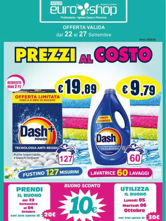 Volantino Euro Shop | Prezzi al Costo | 2026-09-22T00:00:00.000Z - 2026-09-27T00:00:00.000Z