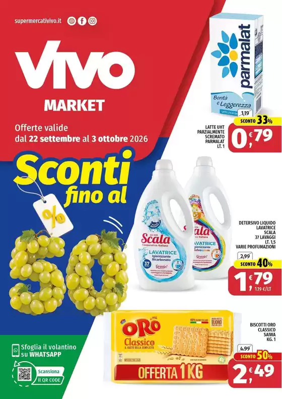 Volantino Vivo Supermercati | Sconti fino al 50% | 2026-09-22T00:00:00.000Z - 2026-10-03T00:00:00.000Z