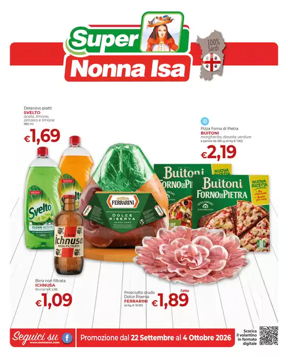 Volantino Nonna Isa a Luogosanto | Promozione dal 22 Settembre al 4 Ottobre 2026 | 2026-09-22T00:00:00.000Z - 2026-10-04T00:00:00.000Z