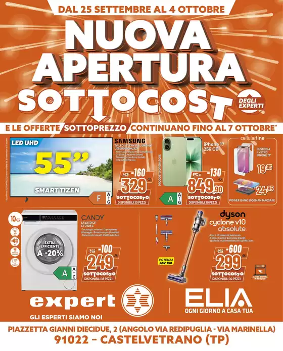 Volantino Expert a Tribano | Nuova apertura SOTTOCOSTO a Castelvetrano! | 2026-09-25T00:00:00.000Z - 2026-10-04T00:00:00.000Z
