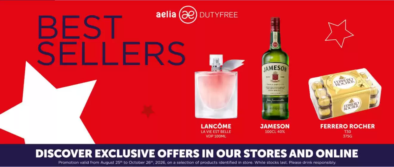 Volantino Aelia Duty Free a Venezia | Best Sellers | 2026-09-22T00:00:00.000Z - 2026-10-06T00:00:00.000Z