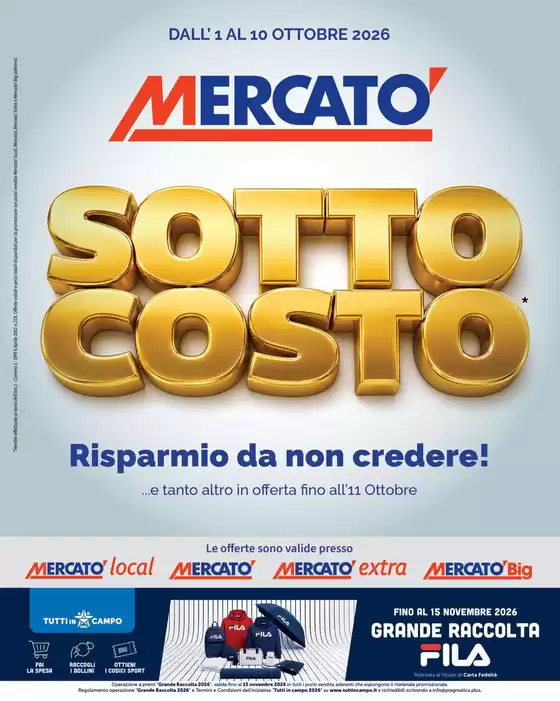 Volantino Mercatò Extra | SOTTO COSTO | 2026-10-01T00:00:00.000Z - 2026-10-10T00:00:00.000Z