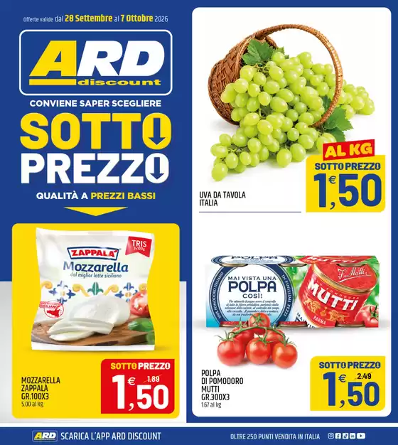 Volantino ARD Discount a Ventimiglia | Sotto prezzo | 2026-09-28T00:00:00.000Z - 2026-10-07T00:00:00.000Z