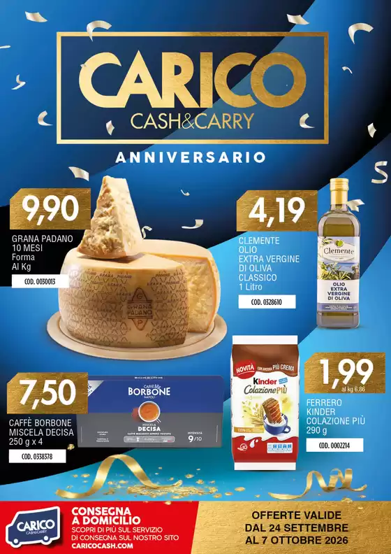 Volantino Carico Cash & Carry | Anniversario | 2026-09-24T00:00:00.000Z - 2026-10-07T00:00:00.000Z