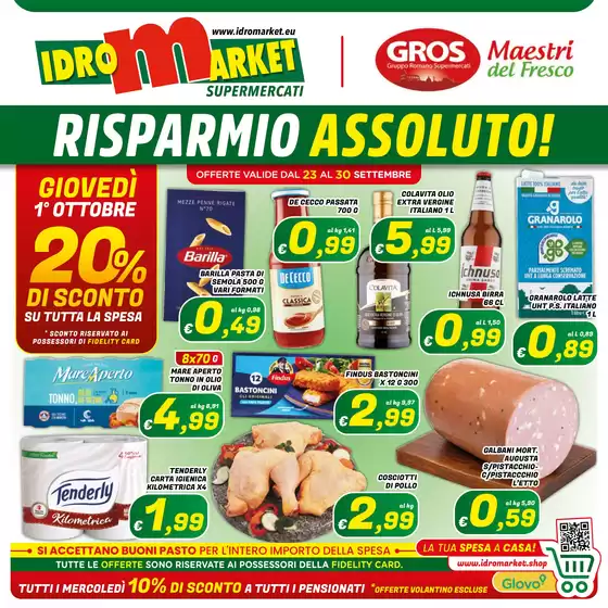 Volantino Idromarket | Risparmio assoluto! | 2026-09-23T00:00:00.000Z - 2026-09-30T00:00:00.000Z