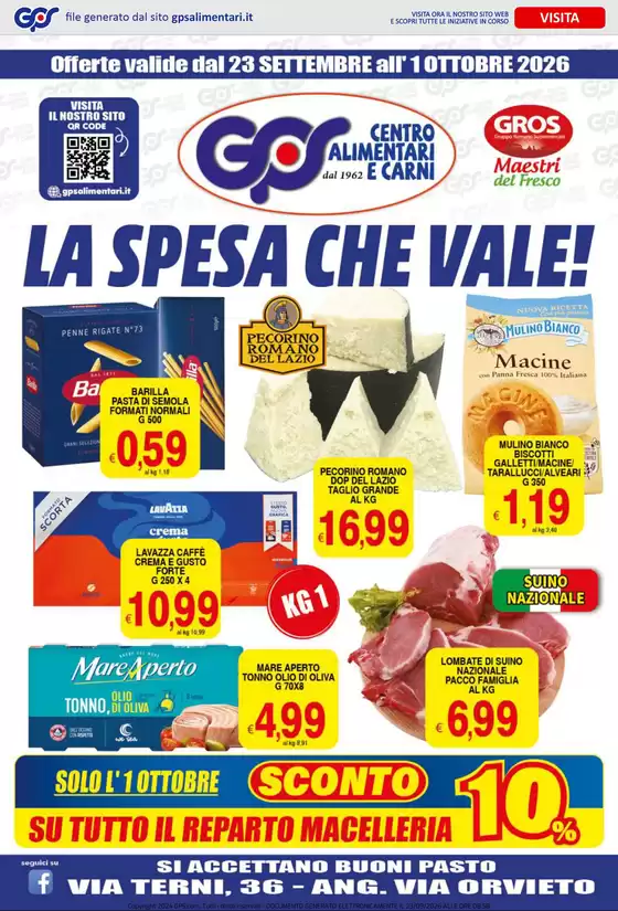 Volantino GPS Alimentari a Marcon | La spesa che vale | 2026-09-23T00:00:00.000Z - 2026-10-01T00:00:00.000Z