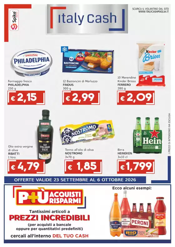 Volantino Italy Cash Puglia | Offerte valide 23 settembre al 6 ottobre | 2026-09-23T00:00:00.000Z - 2026-10-06T00:00:00.000Z