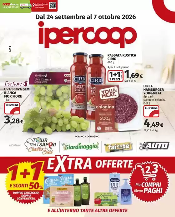 Volantino Ipercoop a Torino | Extra offerte | 2026-09-24T00:00:00.000Z - 2026-10-07T00:00:00.000Z