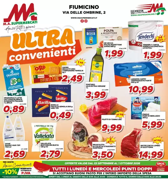 Volantino MA Supermercati a Fiumicino | Ultra convenienti | 2026-09-23T00:00:00.000Z - 2026-10-01T00:00:00.000Z