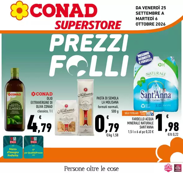Volantino Conad Superstore | PREZZI FOLLI | 2026-09-25T00:00:00.000Z - 2026-10-06T00:00:00.000Z