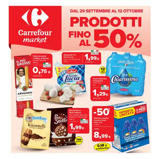 Volantino Carrefour Market | Fino al 50% | 2026-09-29T00:00:00.000Z - 2026-10-12T00:00:00.000Z