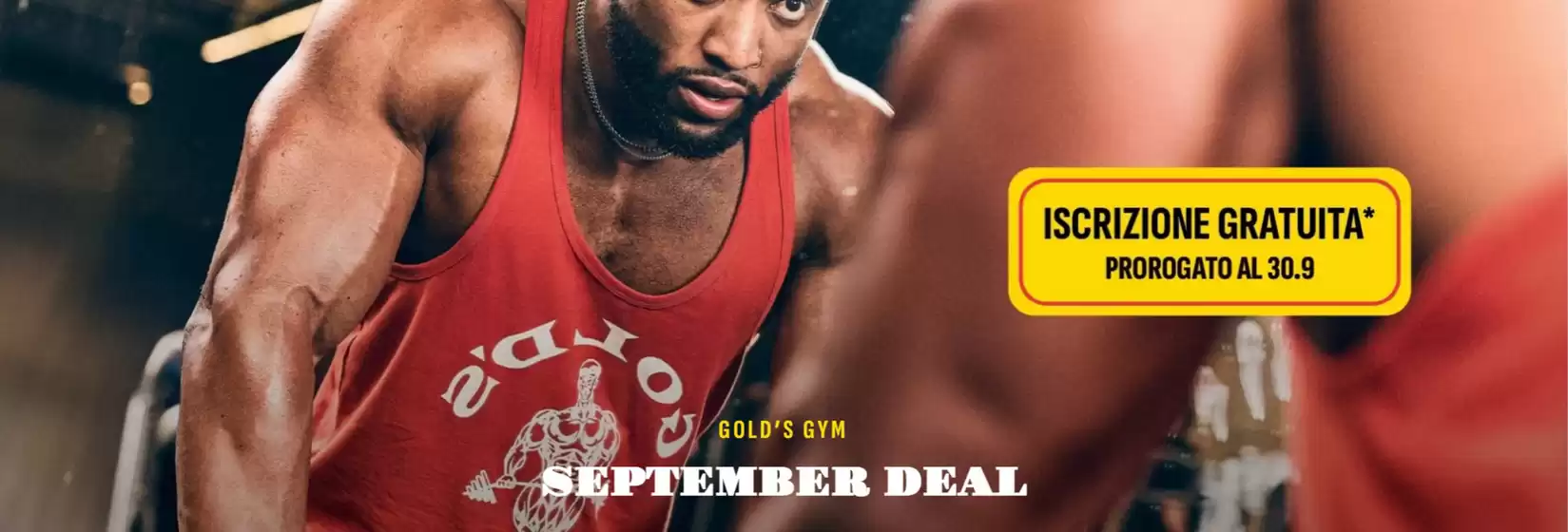 Volantino Gold's Gym | Incrizione gratuita | 2026-09-23T00:00:00.000Z - 2026-09-30T00:00:00.000Z