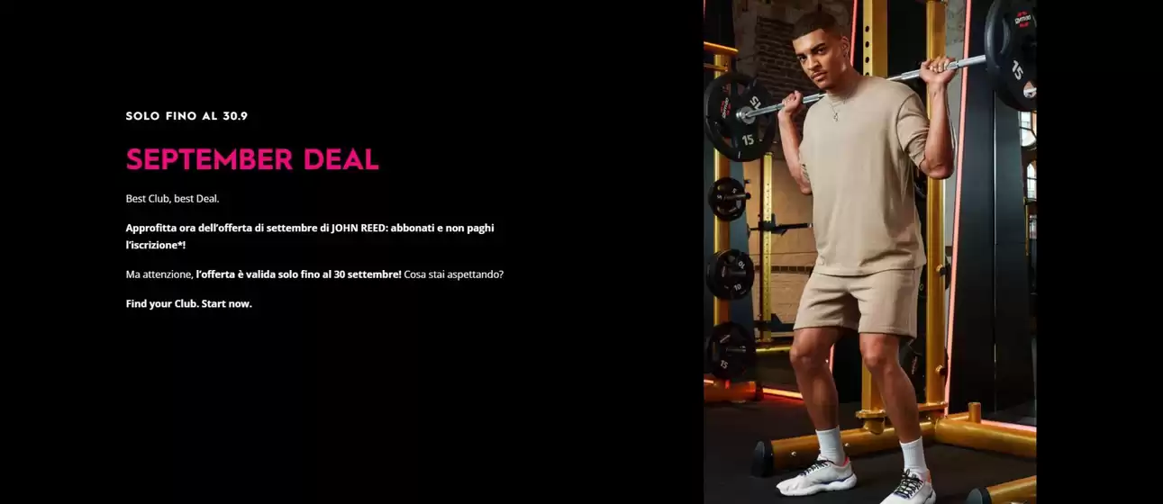 Volantino JOHN REED Fitness | September deal | 2026-09-23T00:00:00.000Z - 2026-09-30T00:00:00.000Z