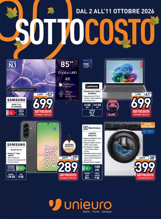Volantino Unieuro a Castrovillari | SOTTOCOSTO da Unieuro! | 2026-10-02T00:00:00.000Z - 2026-10-11T00:00:00.000Z