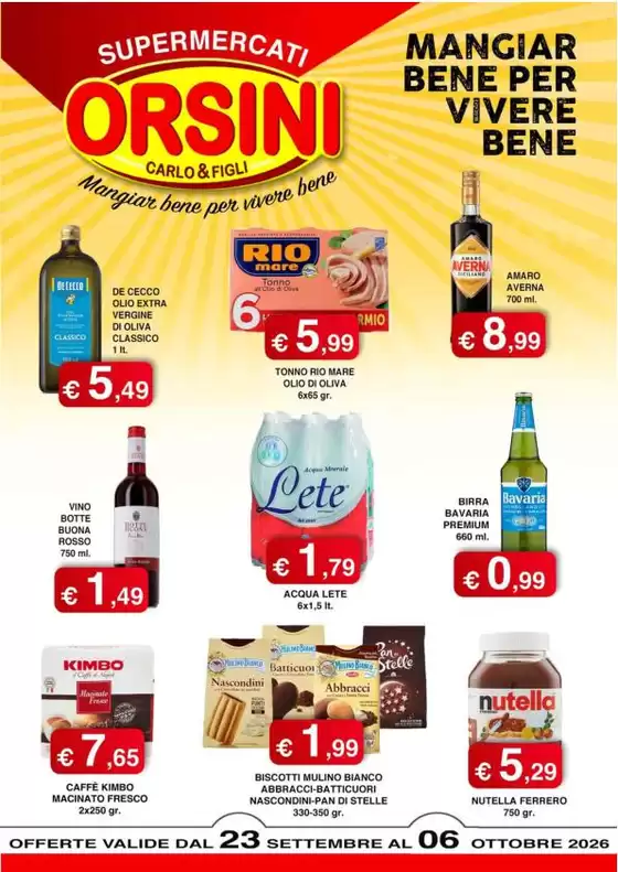 Volantino Orsini Market | Offerte valide dal 23 settembre al 06 ottobre 2026 | 2026-09-23T00:00:00.000Z - 2026-10-06T00:00:00.000Z